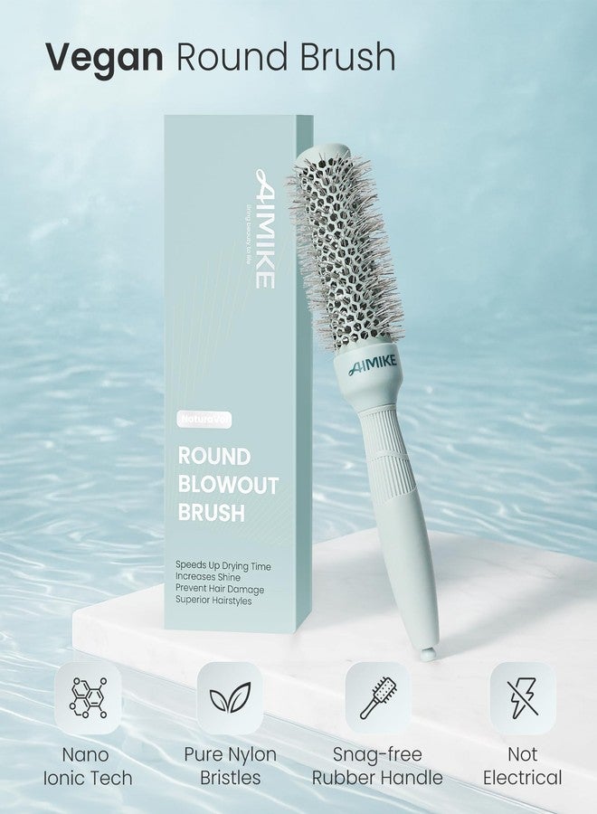 AIMIKE NaturaVol Round Brush for Blow Out, Small Round Hair Brush Nano Thermal Ceramic & Ionic Tech, for Blow Drying & Salon-like Styling at Home, Maximum Volume Shine - 1.3" Barrel, 2.1" w/Bristle - Image 3